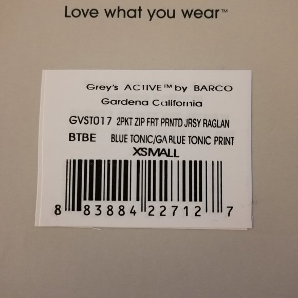 Grey's Anatomy Scrub Top GVST017-BTBE Blue Tonic - Picture 8 of 9
